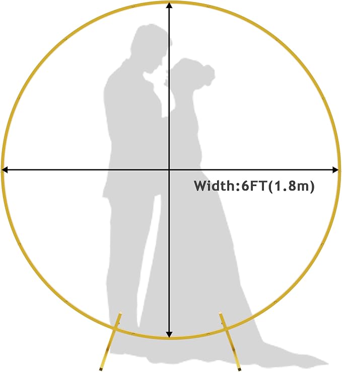 Round Backdrop Stand 6FT Gold Metal Circle Balloon Arch Frame | Metal Circle - Image 4