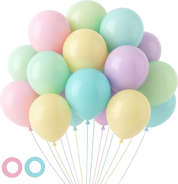 Voircoloria 105pcs Pastel Party Latex Balloons, 12inch | by Voircoloria