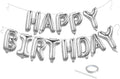 Silver Happy Birthday Balloon Banner Set -16 Inch Foil Letters Balloons by KEJ