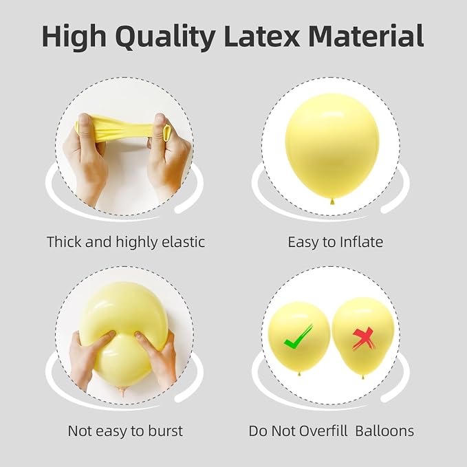 Pastel Yellow Balloons Different Sizes 135pcs 18 12 10 5 Inch Light Yellow - Image 3