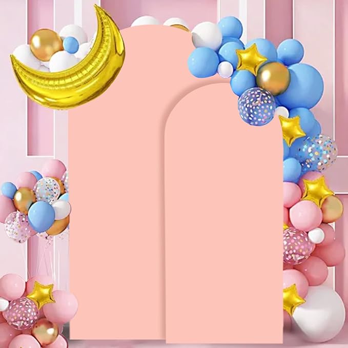FANPROMS Wedding Arch Cover Set of 2 Rose Arch Cover Spandex Arched Backdrop - Image 5