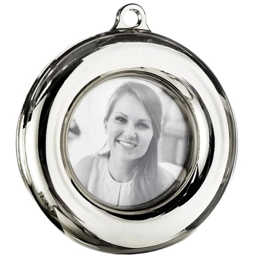 Round Silver Photo Frame Plastic Balloon Weight by AmscanPartySupplies
