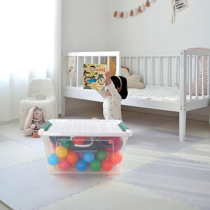 6-Pack Clear Plastic Storage Boxes, 35 L Plastic Storage Bins with Lids