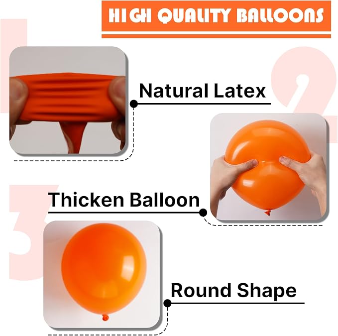 PartyWoo Orange Balloons 101pcs 12 Inch Fall Latex Helium Balloons - Image 8