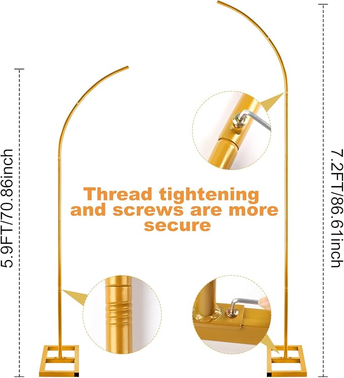7.2ft and 5.9ft Half Balloon Arch Stand Kit - Image 2