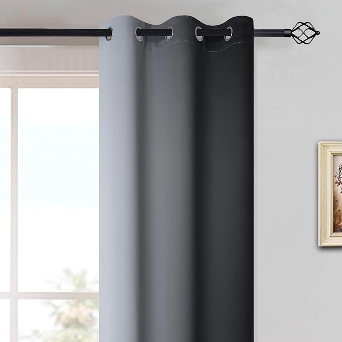 Yakamok Ombre Curtains Black and Greyish White - Image 3