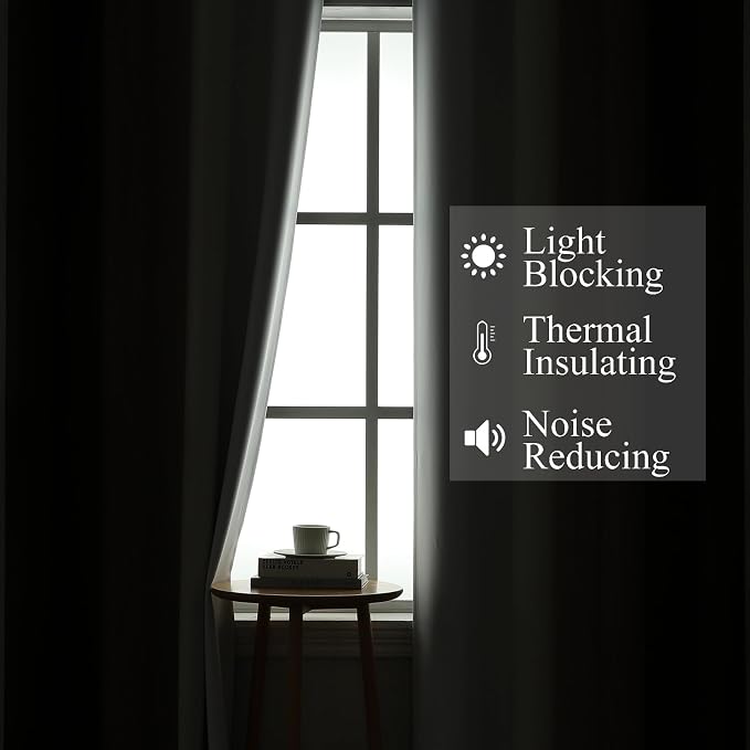 Brown and Greyish White Gradient Blackout Curtains 102 Inches Long - Image 3