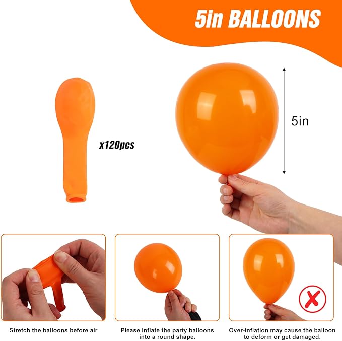 RUBFAC Rainbow Balloons 120pcs 5 Inch Colourful Latex Party Balloons - Image 3