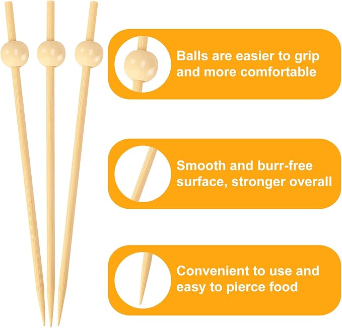 FATLODA 200PCS Cocktail Picks, Natural Fancy Toothpicks - Image 5