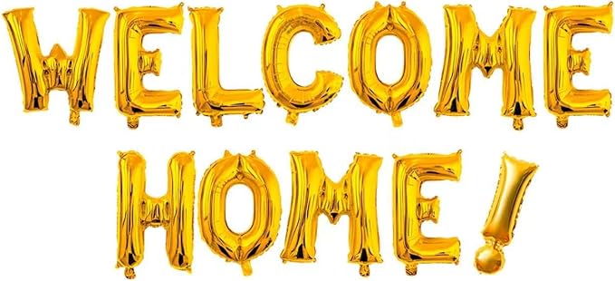 16 Inch Golden Welcome Home Balloon Banner Balloon Foil Letter Balloon by Unknown