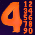 Mega-L Glow in The Dark Party Supplies, 40 Inch Orange Number 4 Balloon | Glow by Mega-Loopolis