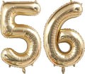 Light Gold Number 56 Foil Balloons 40 Inch White Gold 56 Mylar Balloon | 56th by ANGEL+Q+HOUSE