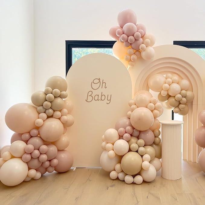 Awenztech 122pcs Nude Neutral Latex Balloons in 18 12 10 5 inches | Wedding - Image 7