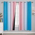 Ombre Pink and Blue Blackout Curtains 72 Inch Length 2 Panels, Full Light by ESTELARTEXTILER