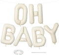 40 Inch Beige OH BABY Balloon for Baby Shower, Large Cream White Oh Baby by Lingqiang