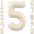 Cream Number 5 Balloon 40 Inch, Foil Numeral by Unknown
