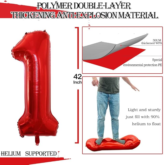 Number 10 Balloons for 10th Birthday Party Decorations, 42 Inch Jumbo Foil - Image 2