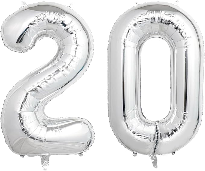 Number Balloons Silver Party Balloon by United-UnicornsParty
