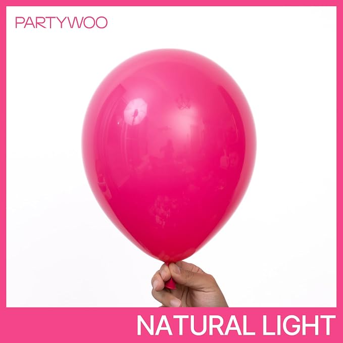 PartyWoo Hot Pink Balloons 101pcs Magenta Fuchsia Color 12 Inch | Balloons - Image 2