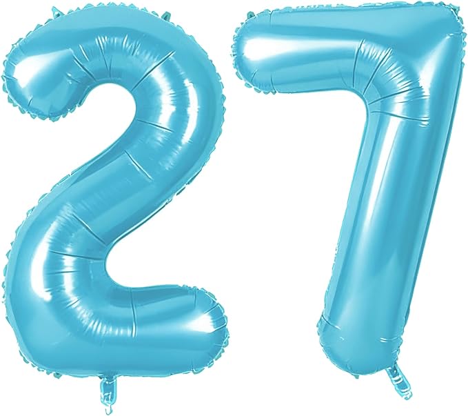 Number 27 Balloons for 27th Birthday Party Decorations, 0-100 Large No.27 by Joycard