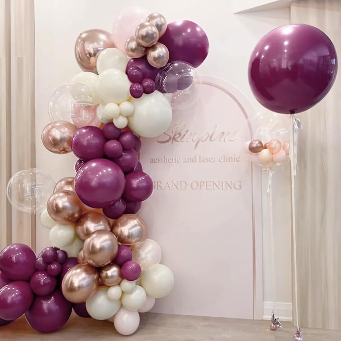 MEBAY Plum Purple White Gold Balloon Arch Kit - Image 4