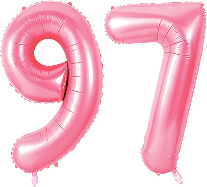 Number 97 Balloons for 97th Birthday Party Decorations, 0-100 Large No.97 by Joycard