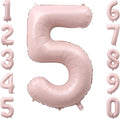 Baby Pink Number 5 Balloon 40 Inch, Pastel Foil Milestone Party Supplies | Soft by Unknown