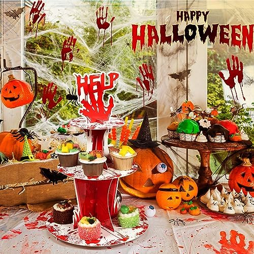 Sliner 3 Tier Halloween Bloody Cupcake Stand Party Decorations - Image 5