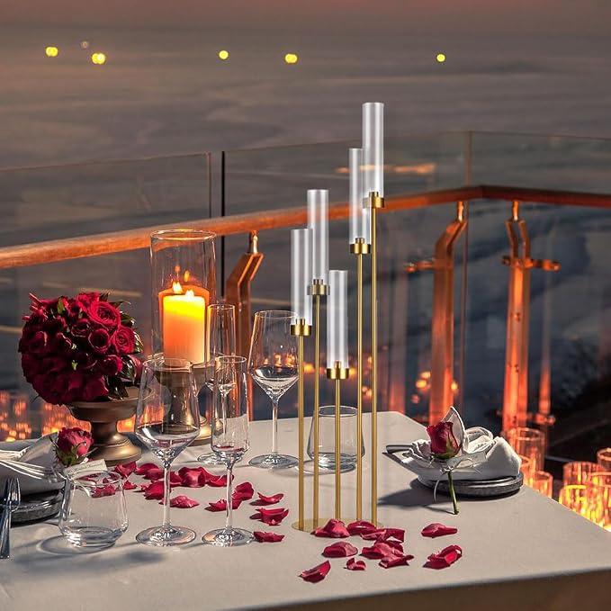 Tall 5 Arm Candle Holder for Wedding Table, 39.4'' Tall Candelabra - Image 8