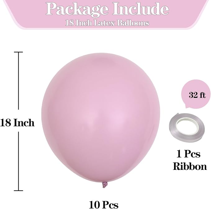 18 inch Pastel Pink Balloons - Image 2