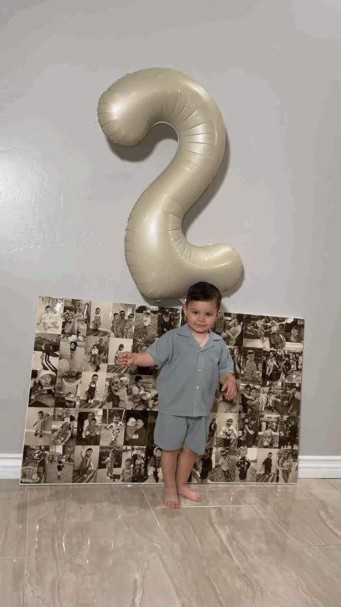 7 Balloon - Cream Birthday Number Balloons, 40 Inch Decorations Men Women | - Image 3
