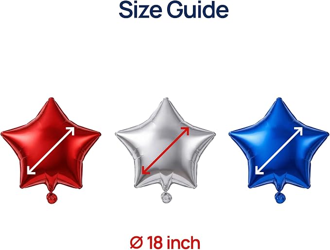 Dream Decor Patriotic Star Balloons 30 Pack – 18 Inch Red, Memorial Day - Image 3