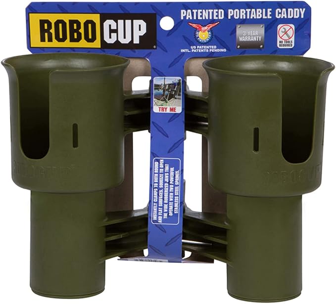Patented Clamp On Boat Cup Holder |Multifunction Dual Drink Caddy - Image 2