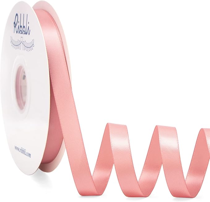 Ribbli Rose Gold Satin Ribbon Double Faced Satin 1/2 inch x Continuous 50 by Ribbli