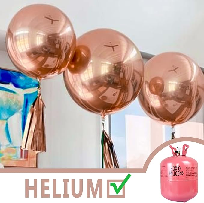 PartyWoo Rose Gold Balloons 4pcs Metallic Chrome Rose Gold Color | 36 Inch - Image 5