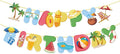 Beach Happy Birthday Banner Pool Party Supplies Hawaiian Beach Tropical by GLASNES