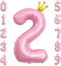 40 Inch Crown Pink Number 2 Balloon, Big Conjoined Light Pink Foil Mylar Helium by Unknown