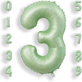 AULE 40 Inch Sage Green 3 Balloon Numbers Foil 0-9 Birthday Big Numbers | by AULE