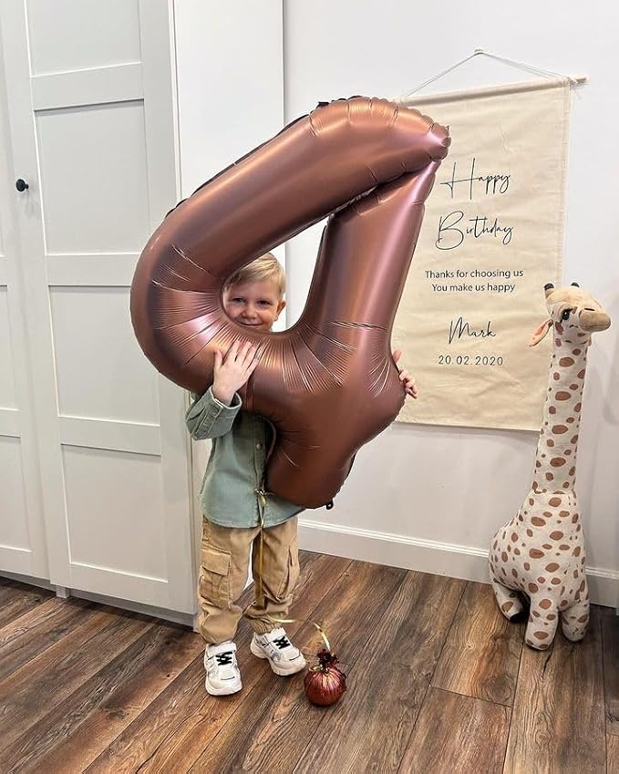 40 Inch Brown Number 6 Balloon Birthday Party Decorations - Image 2