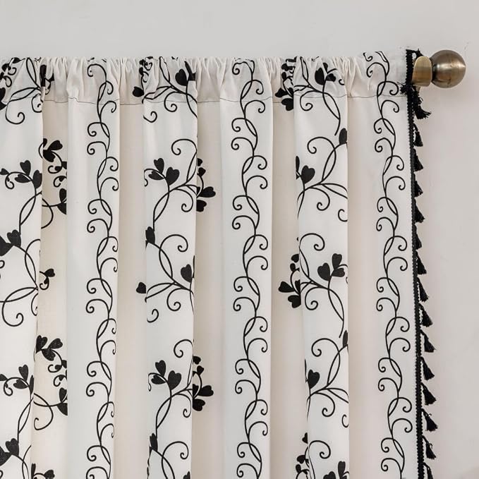 F-CHU Farmhouse Floral Curtains 84 Inch Length - Image 3