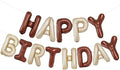 Beige Brown Happy Birthday Balloon Banner, 16 Inch Foil Mylar Cream Brown Happy by PatiCool