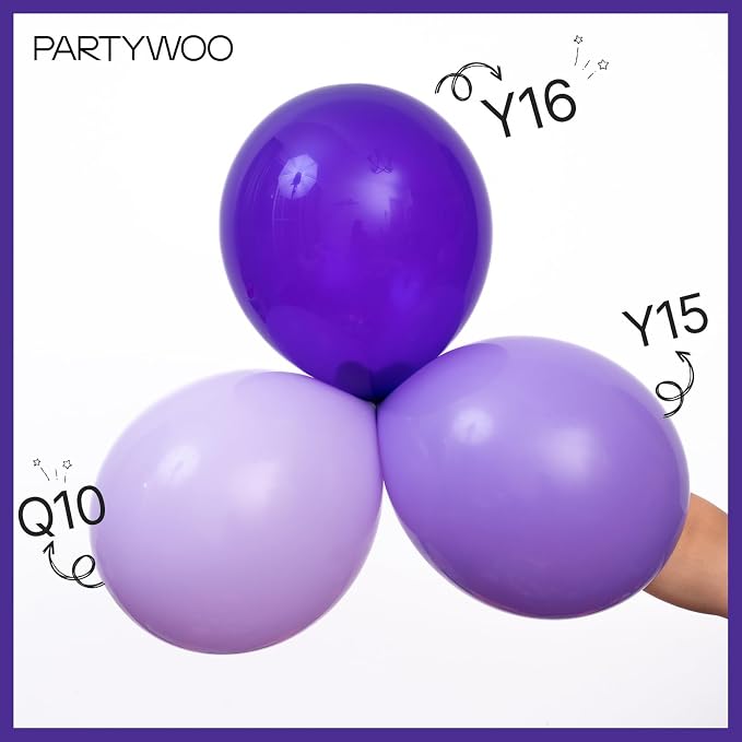 PartyWoo Purple Balloon Arch Kit 142pcs Dark Purple Balloons | Royal Light - Image 4