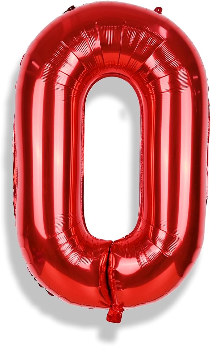 Red Large Number Balloons, 40 Inch Foil 0-9 Set Number Balloon - Image 8