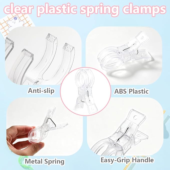 10 Pack Clear Plastic Balloon Arch Clips Spring Clamps Backdrop Balloon Garland - Image 3