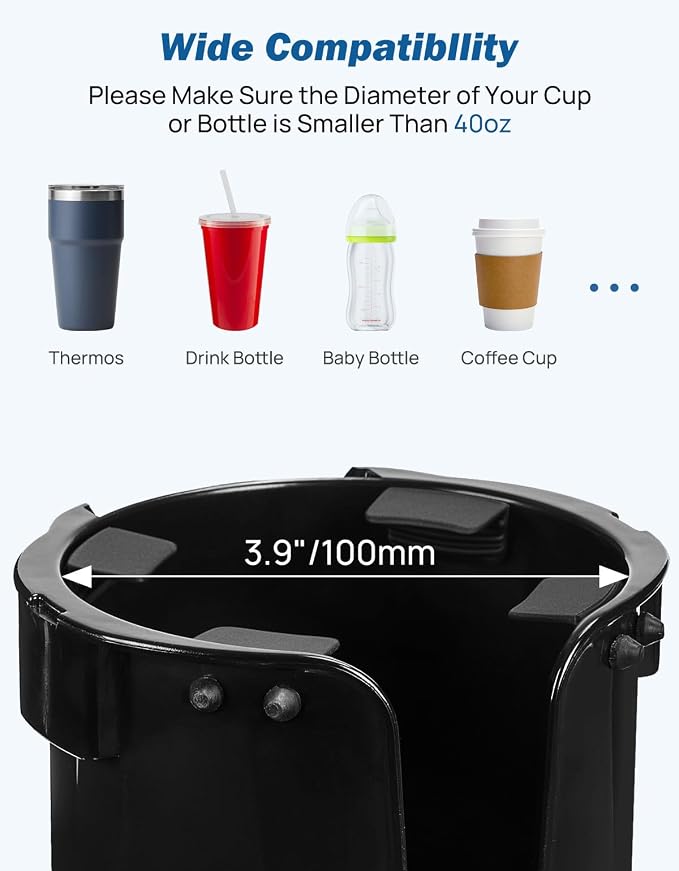 JOYTUTUS Wheelchair Cup Holder, 2-in-1 Walker Cup Holder - Image 4
