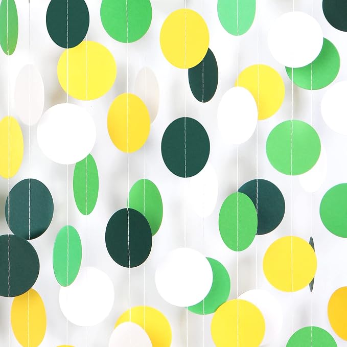 Yellow Green White Party-Decorations Garland - 52Ft Spring Summer Hanging Paper by OURUOLA