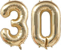 Light Gold 30 Number Balloons 40 Inch White Gold Giant 30 Foil Mylar Helium | by ANGEL+Q+HOUSE
