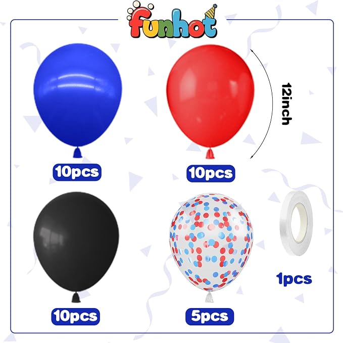 Red and Blue Balloons for Birthday Baby Shower Decorations | 12-inch red - Image 2