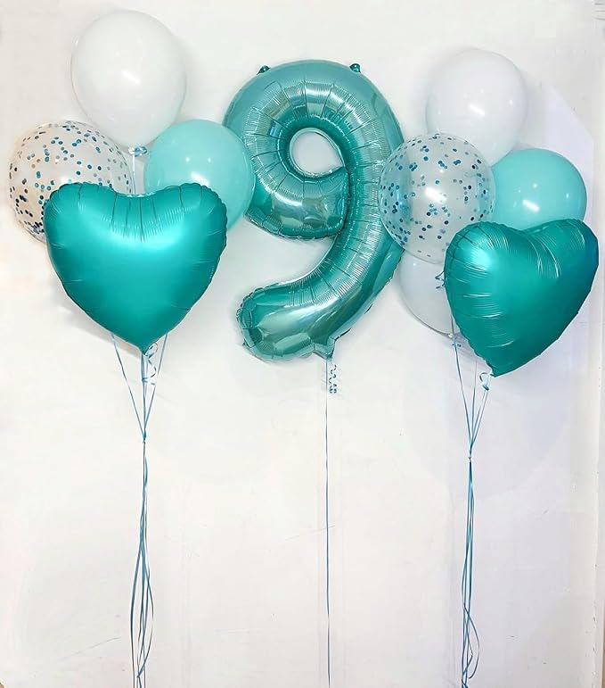 Happy Birthday Balloon 40 Inch Blue-Green 8 Balloon - Image 4