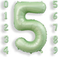 AULE 40 Inch Sage Green 5 Balloon Numbers Foil 0-9 Birthday Big Numbers | by AULE